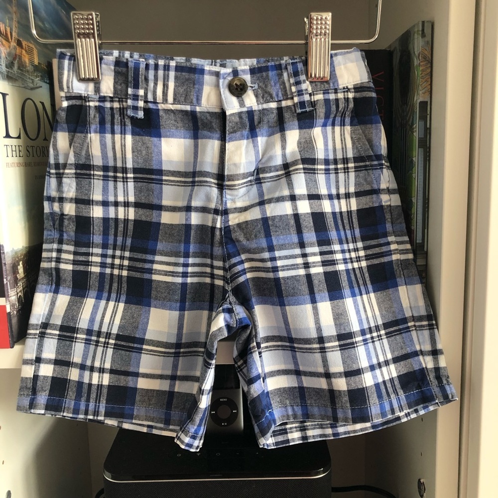 Janie & Jack 💙Blue Plaid shorts 18-24 months EUC